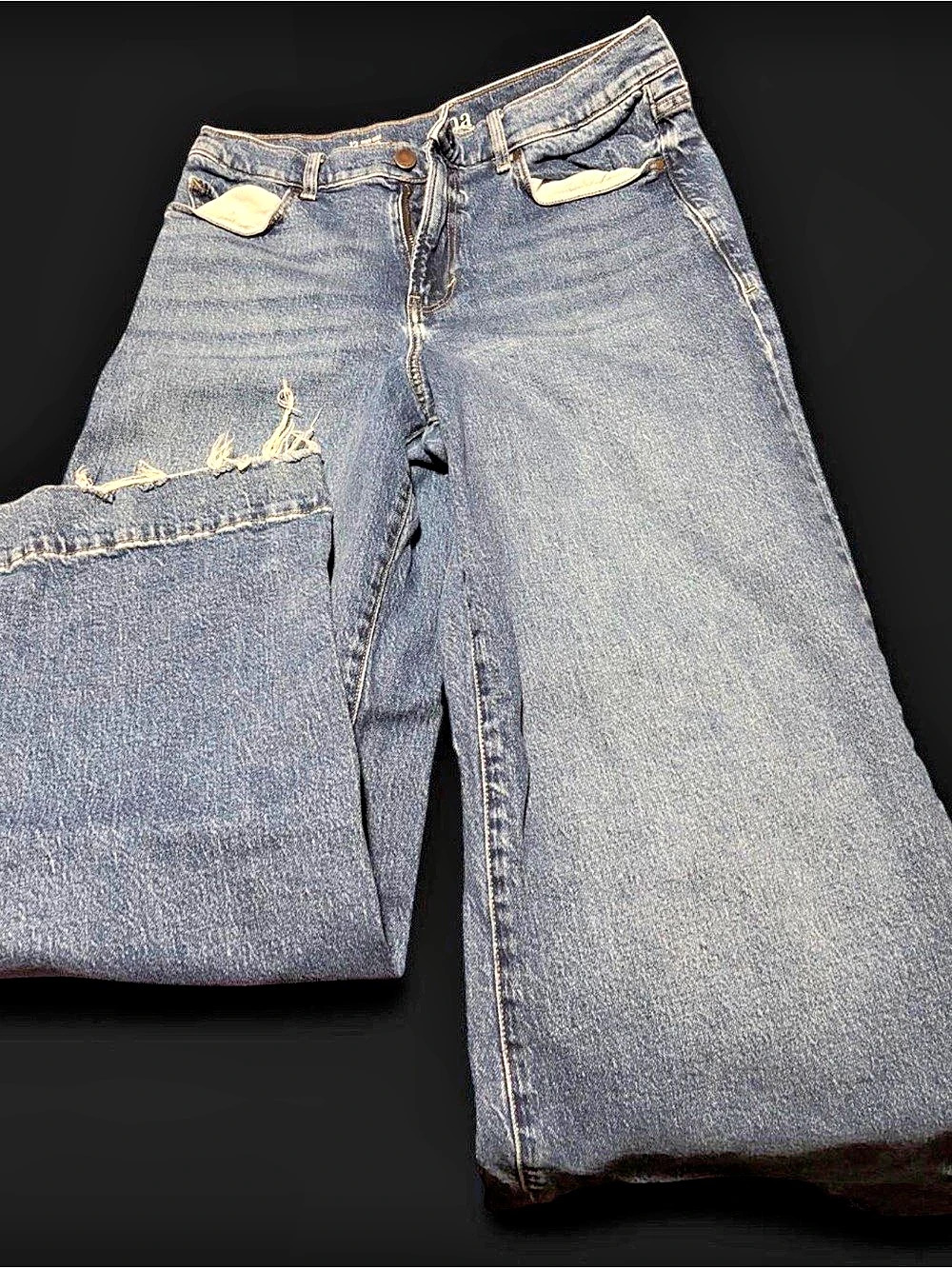 a.n.a High-Rise Wide Leg Jeans Wide Leg Jeans in Blue Waist 12